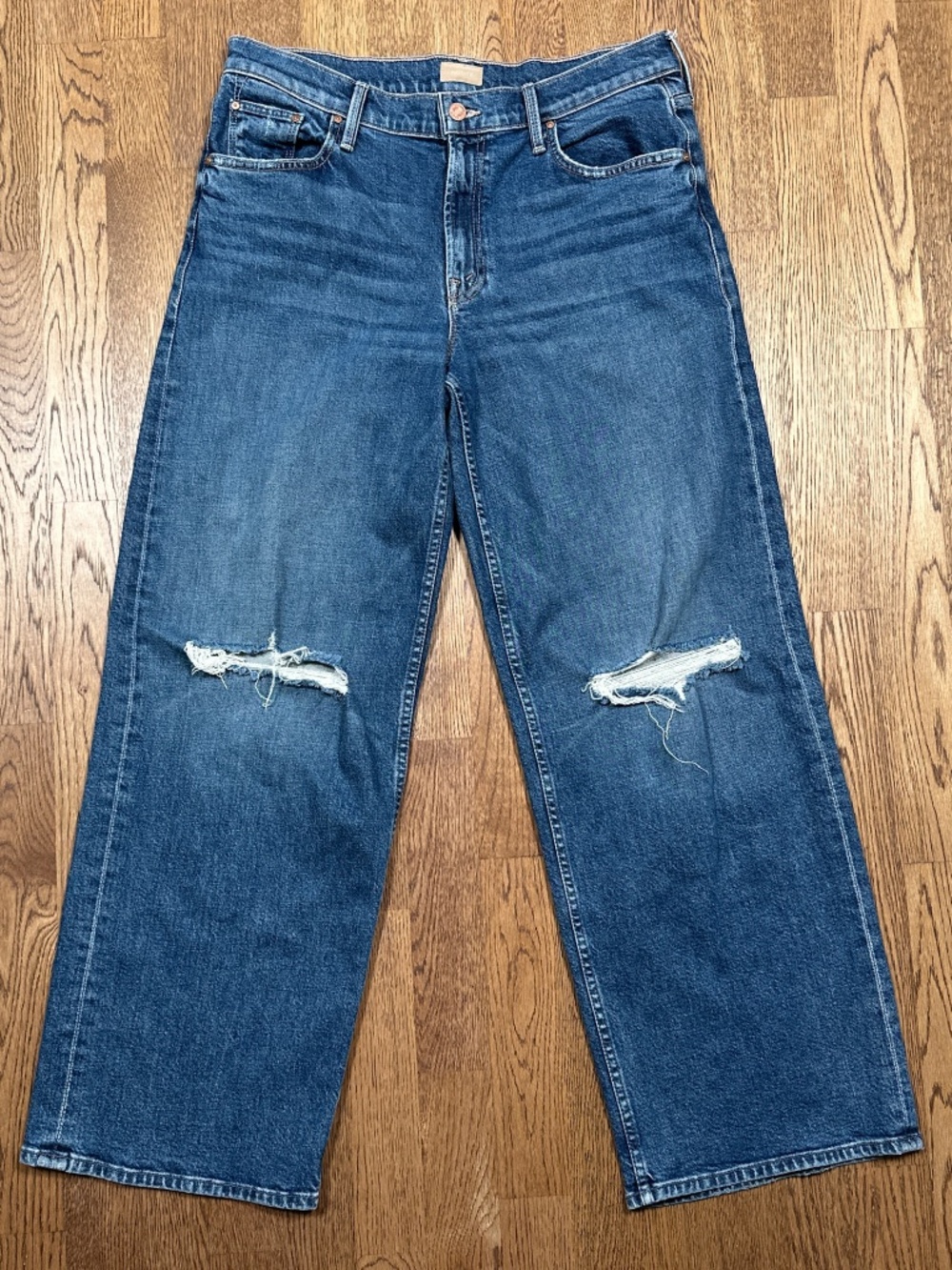 MOTHER Down Low Spinner Hover Charming Locals Low Rise Wide Leg Jeans Womens 31